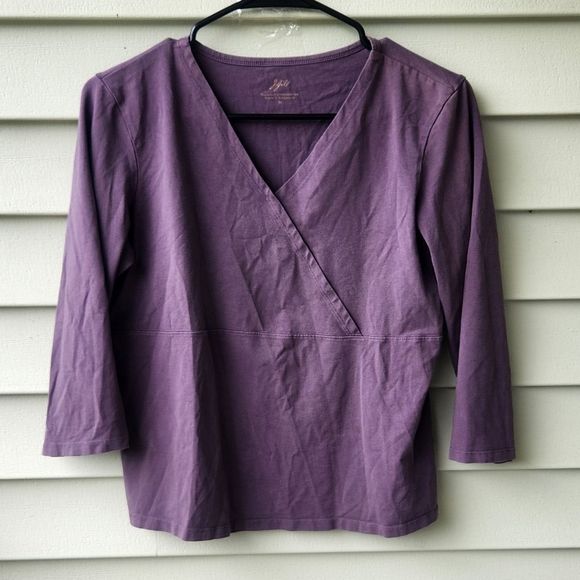 J. Jill Tops Jjill 34sleeve V Neck Supersoft Crossover Tee Poshmark